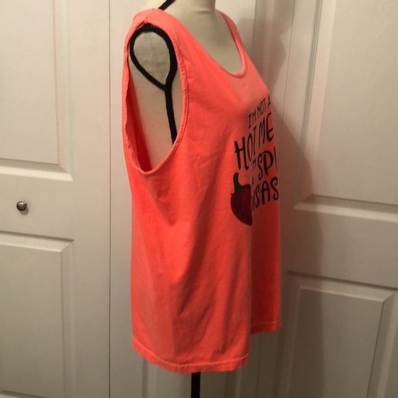 NWOT Southern Couture Women’s Tank, Large, Bright Coral - Picture 6 of 8
